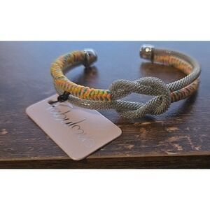 Fabulous Multicolor Braided Knot Bracelet - Silver‎ Mesh Aceents